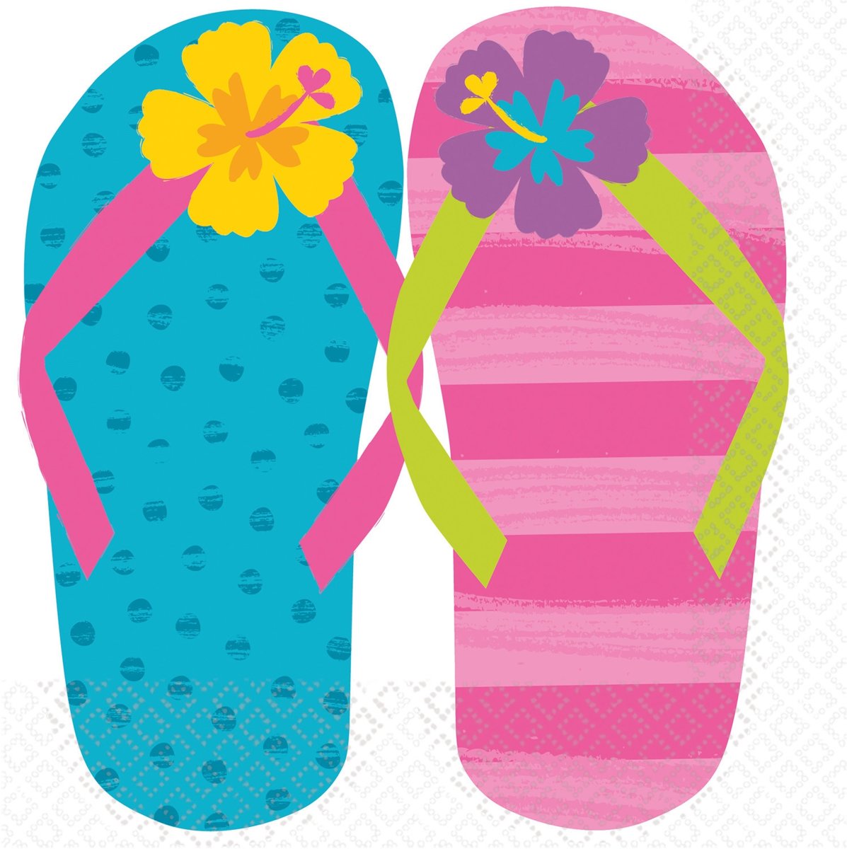 Hawaii Servetten Slippers Versiering 16 stuks