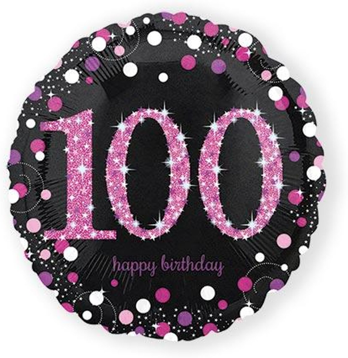 Helium Ballon 100 Jaar Roze 43cm leeg