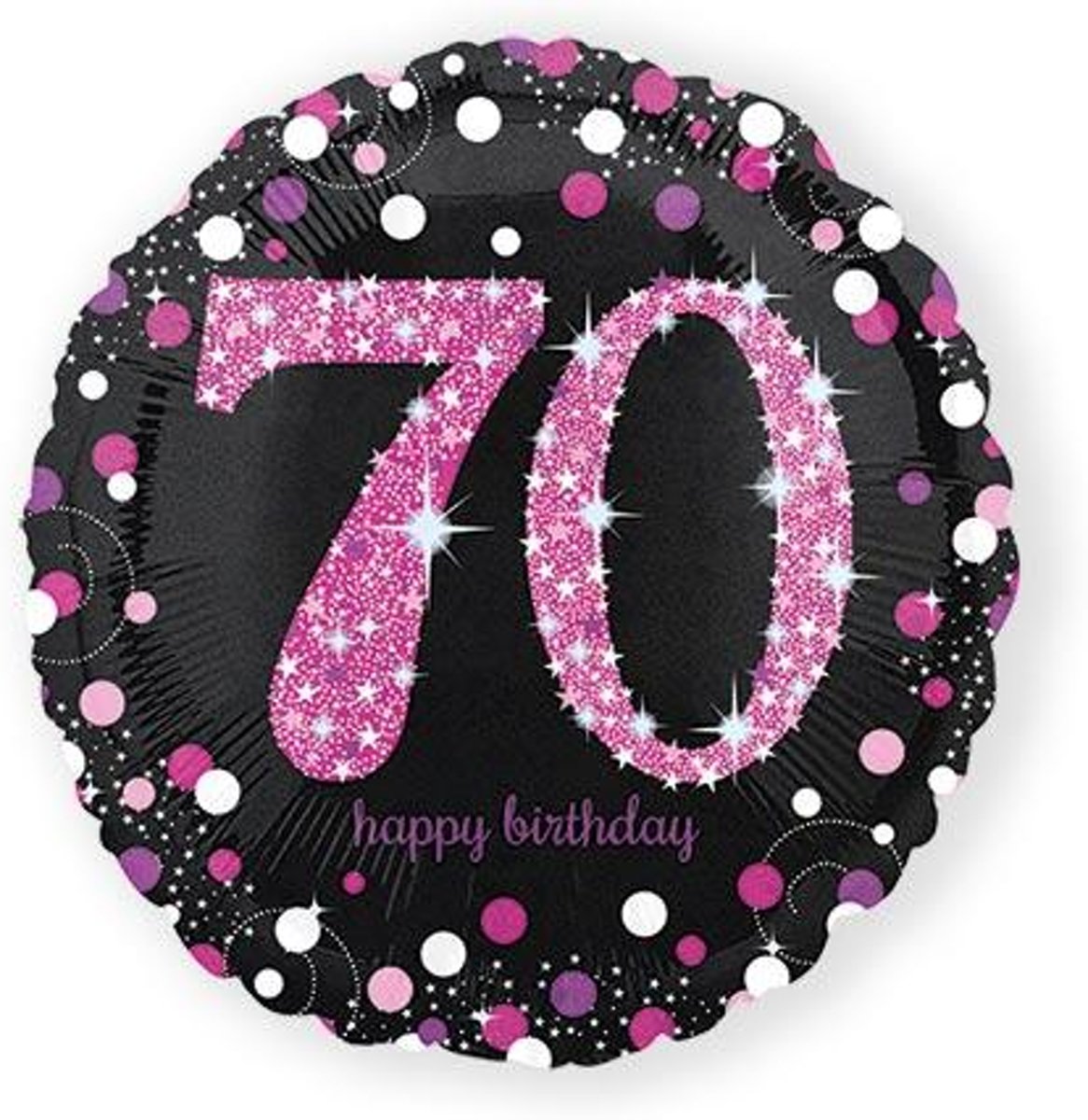 Helium Ballon 70 Jaar Roze 43cm leeg