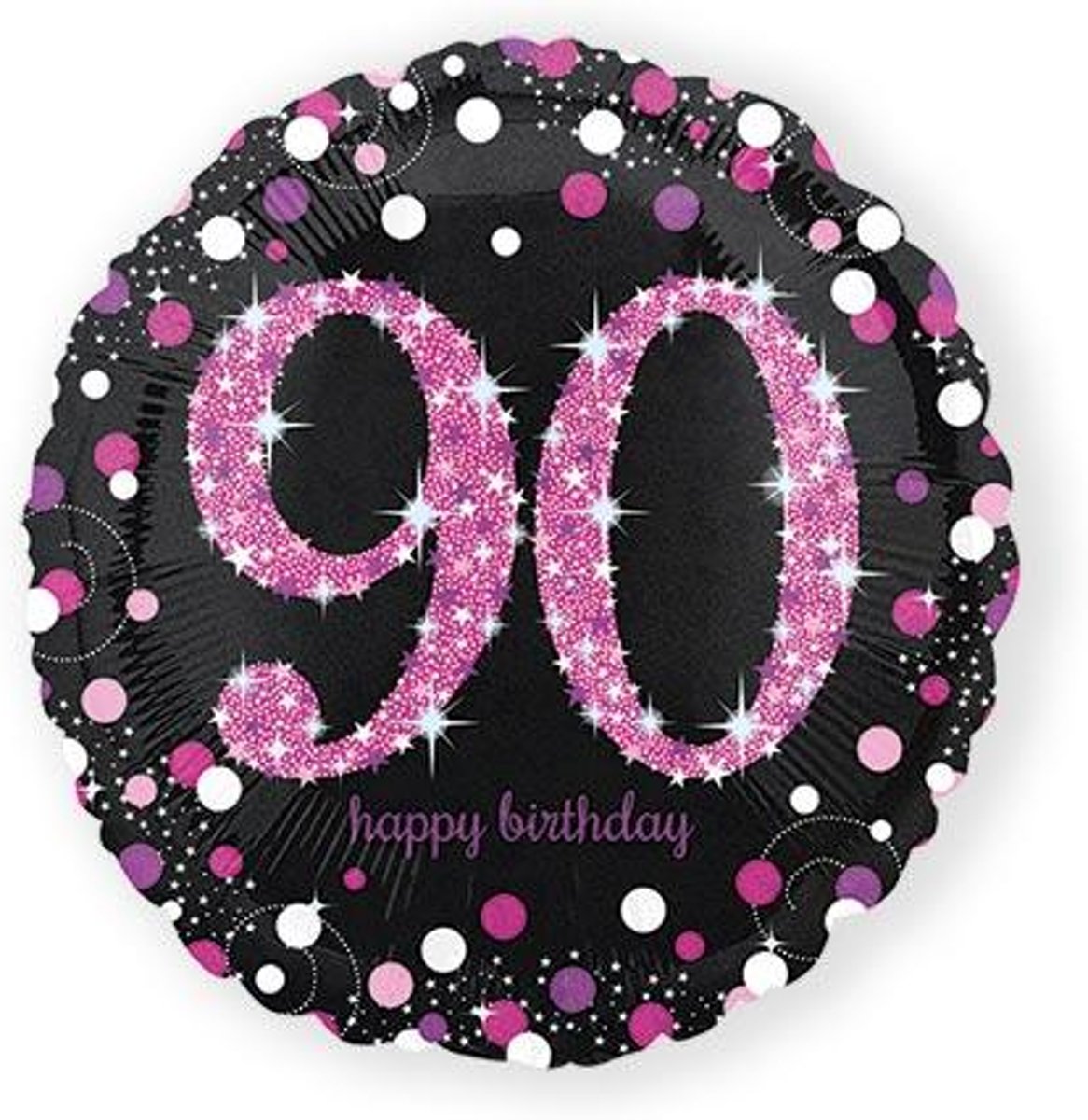 Helium Ballon 90 Jaar Roze 43cm leeg