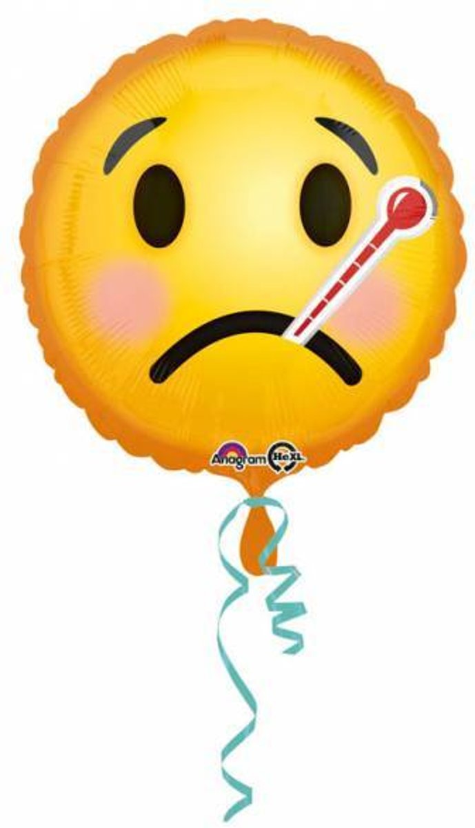 Helium Ballon Beterschap Emoticon 43cm leeg