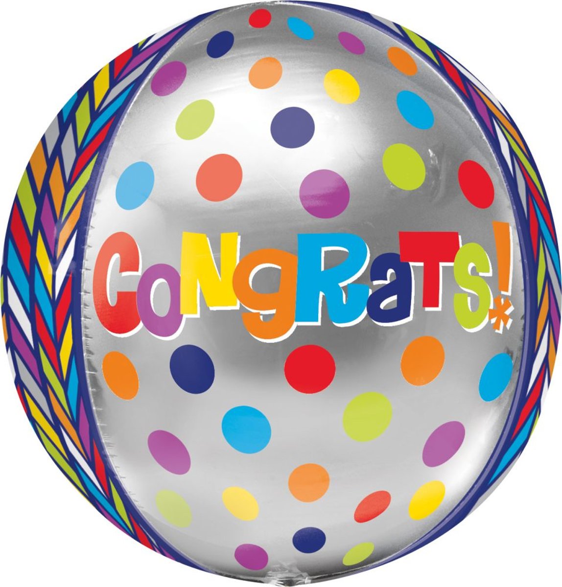 Helium Ballon Gefeliciteerd Rond 40x30cm leeg