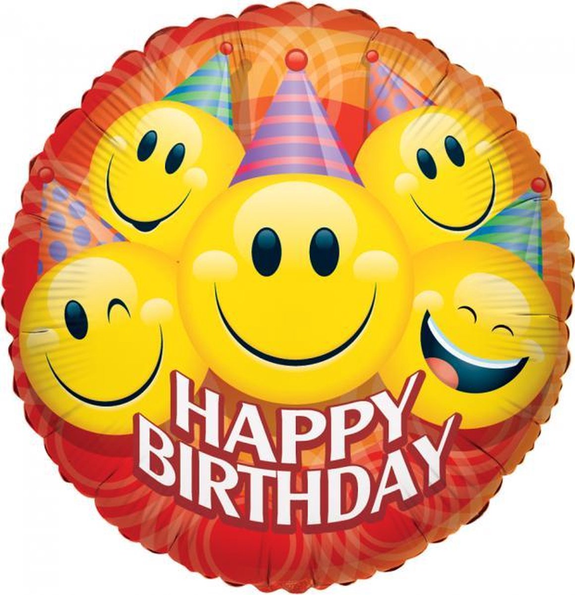 Helium Ballon Happy Birthday Smileys Party 91cm Leeg