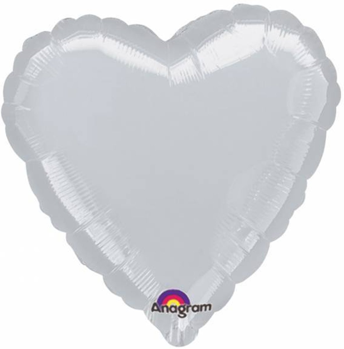 Helium Ballon Hart Zilver 45cm leeg