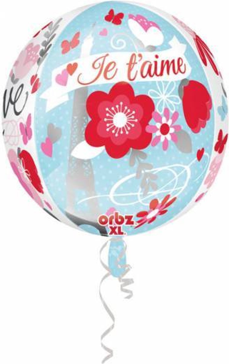 Helium Ballon Rond Je taime 40cm leeg