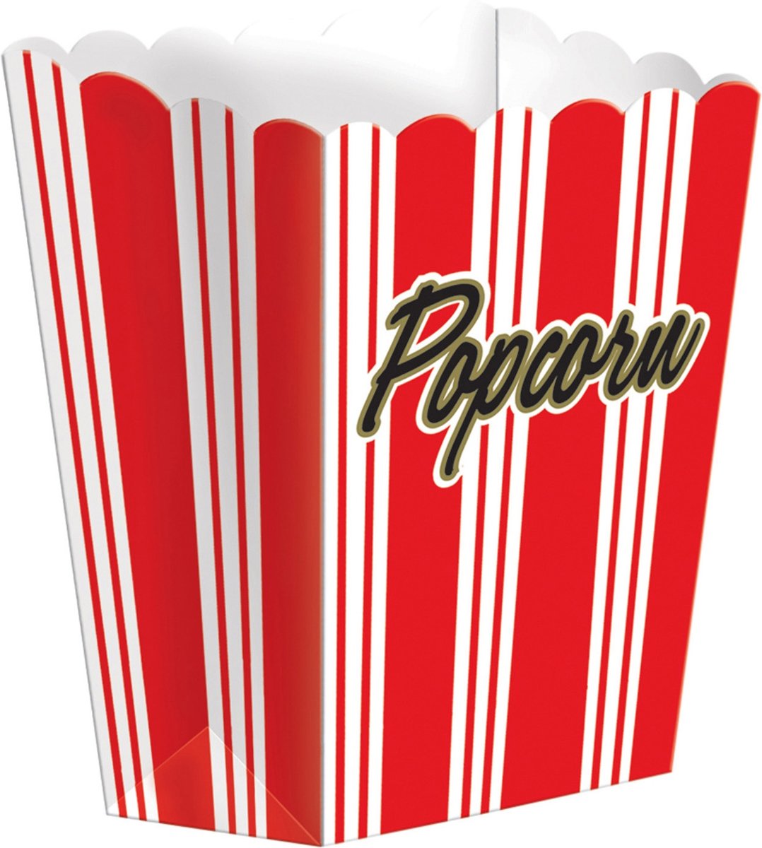 Hollywood Popcorn Bakjes 13,3x9,5cm 8 stuks