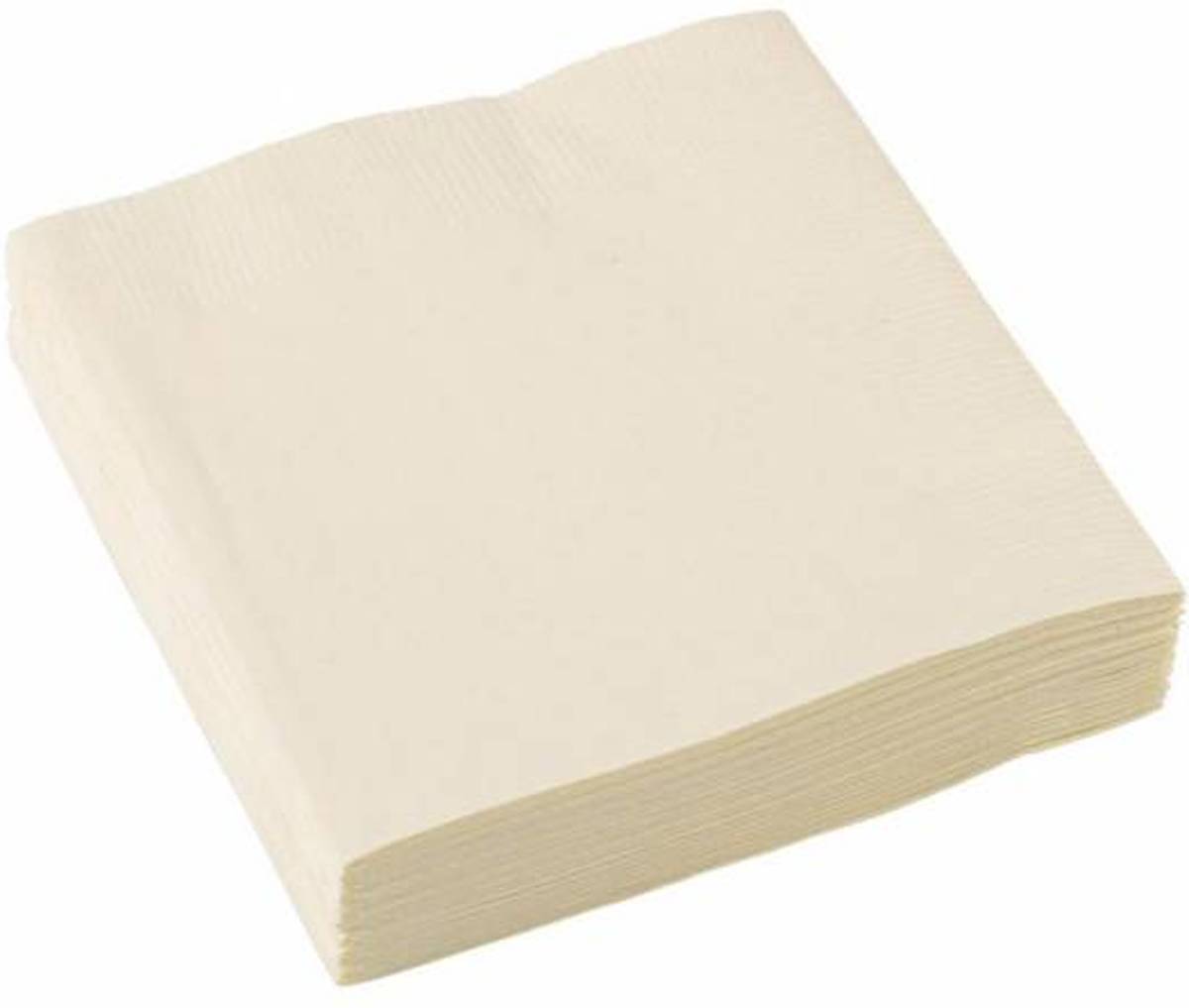 Ivoorkleur Servetten 25x25cm 20 stuks