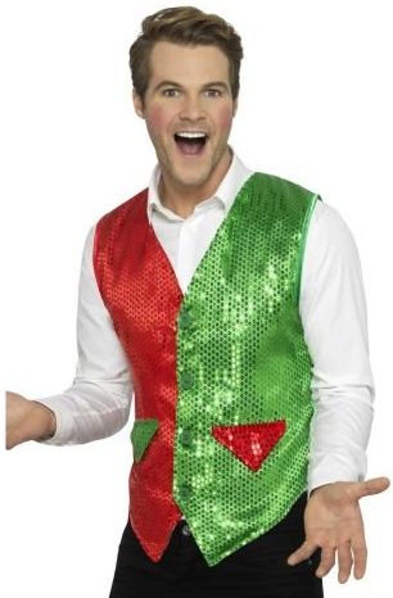 Kerst Glitter Gilet Elf