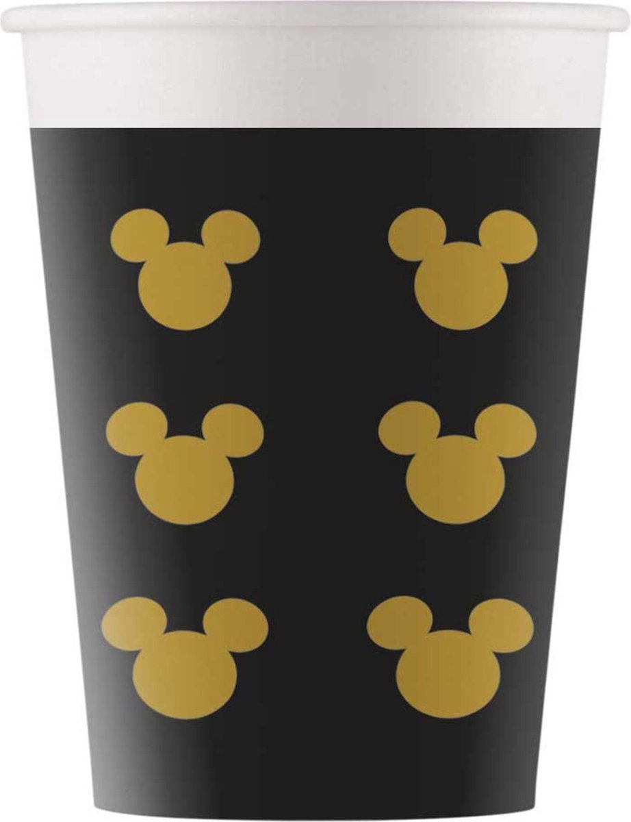 Mickey Mouse Bekers Karton Goud 160ml 8 stuks