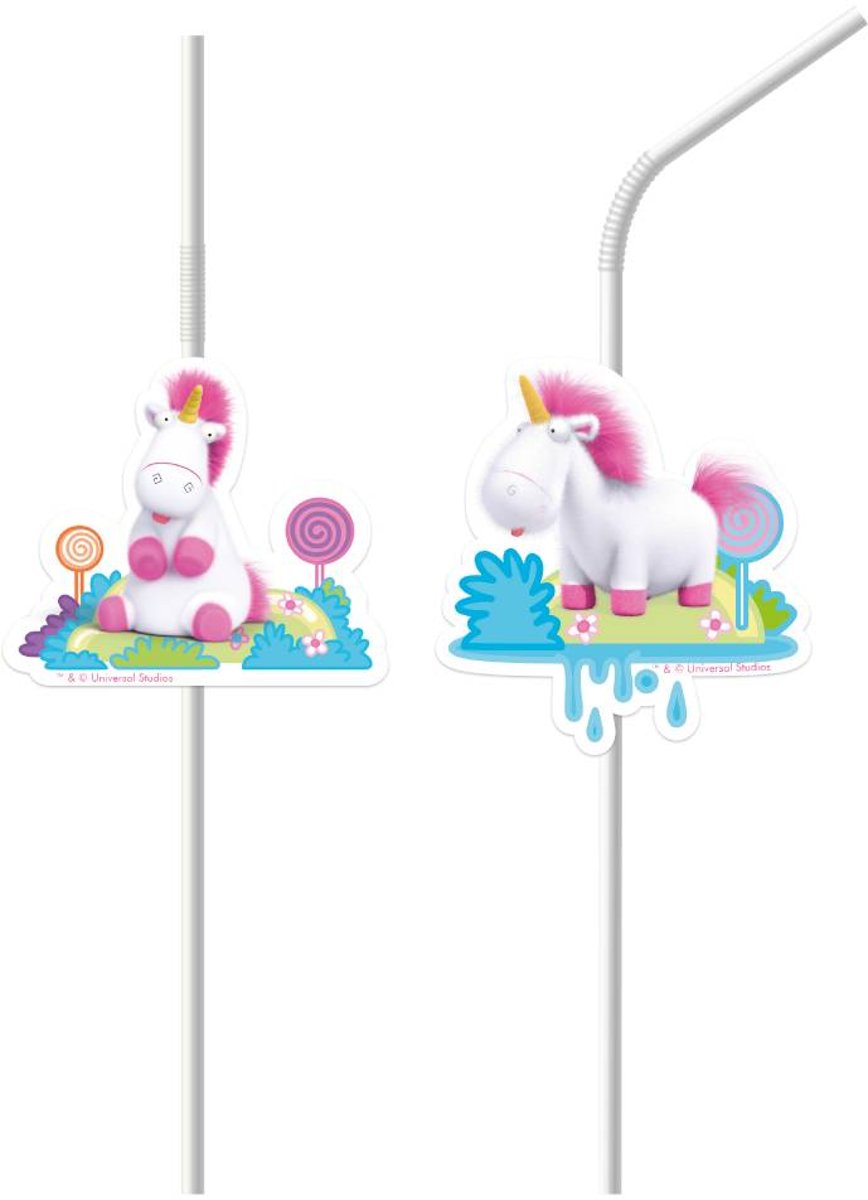 Minions Rietjes Unicorn 6 stuks