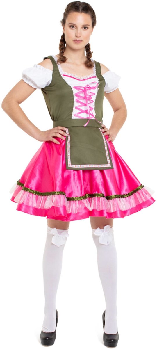 Oktoberfest Jurk Roze/Groen