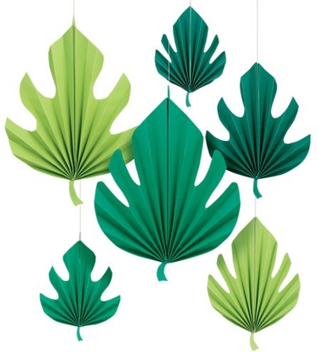 Palmblad Hangdecoratie Waaier Set 6 delig