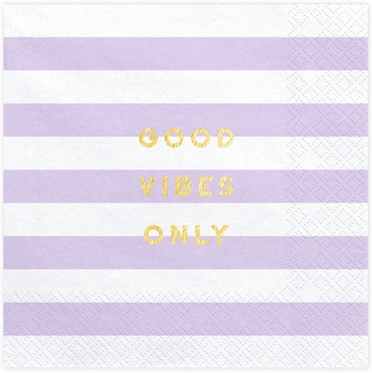 Servetten Yummy - Good vibes only, licht lila, 33x33cm (1 zakje met 20 stuks)