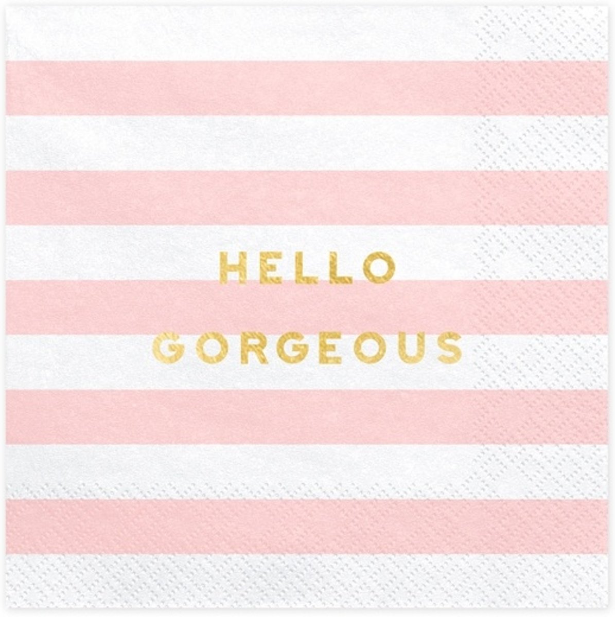 Servetten Yummy - Hello Gorgeous, licht roze, 33x33cm (1 zakje met 20 stuks)