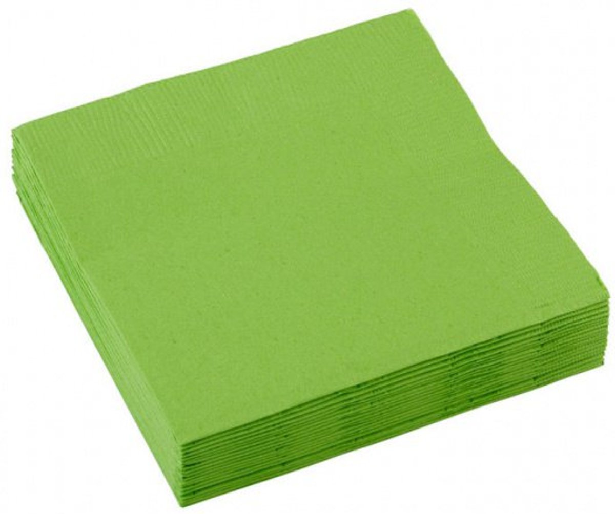 Servetten lime groen 25 x 25 cm.  20 st.