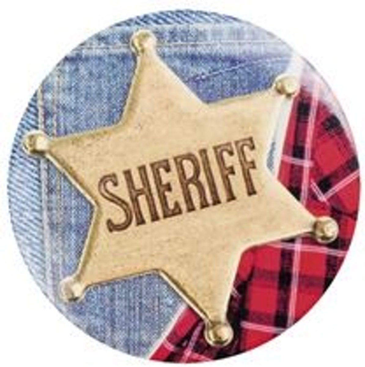 Sheriff Badge Buttons 5,5cm 4 stuks