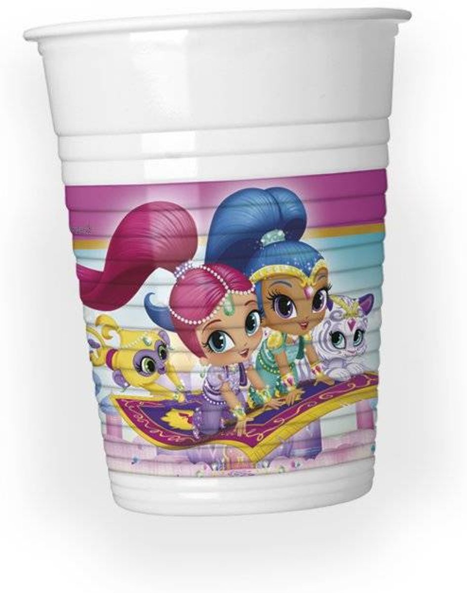 Shimmer and Shine glitter friends bekertjes 8 st.