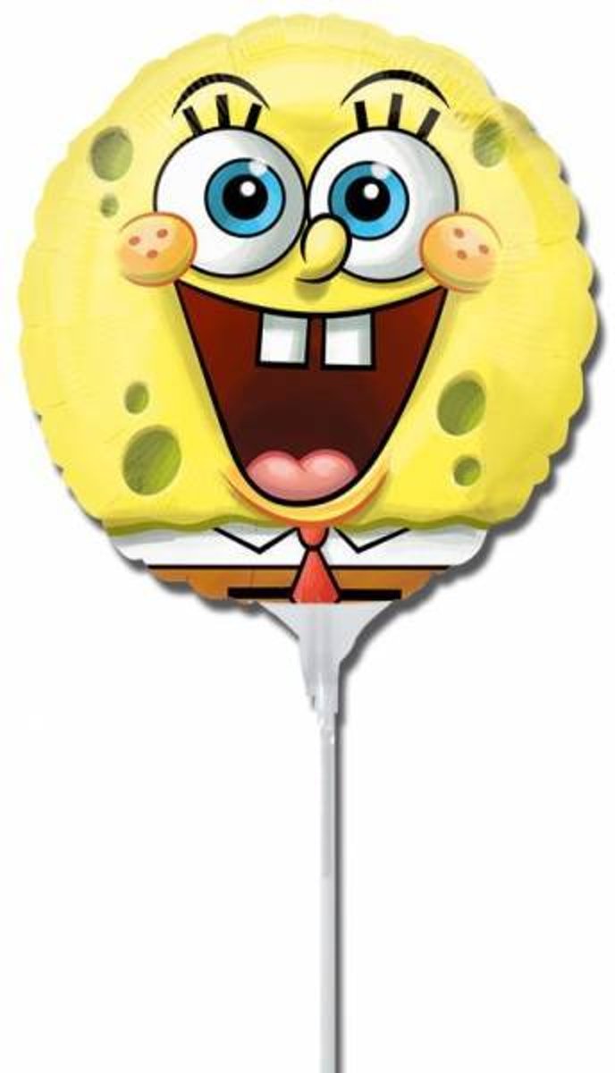 SpongeBob Folie Ballon op stokje 23cm 3 stuks