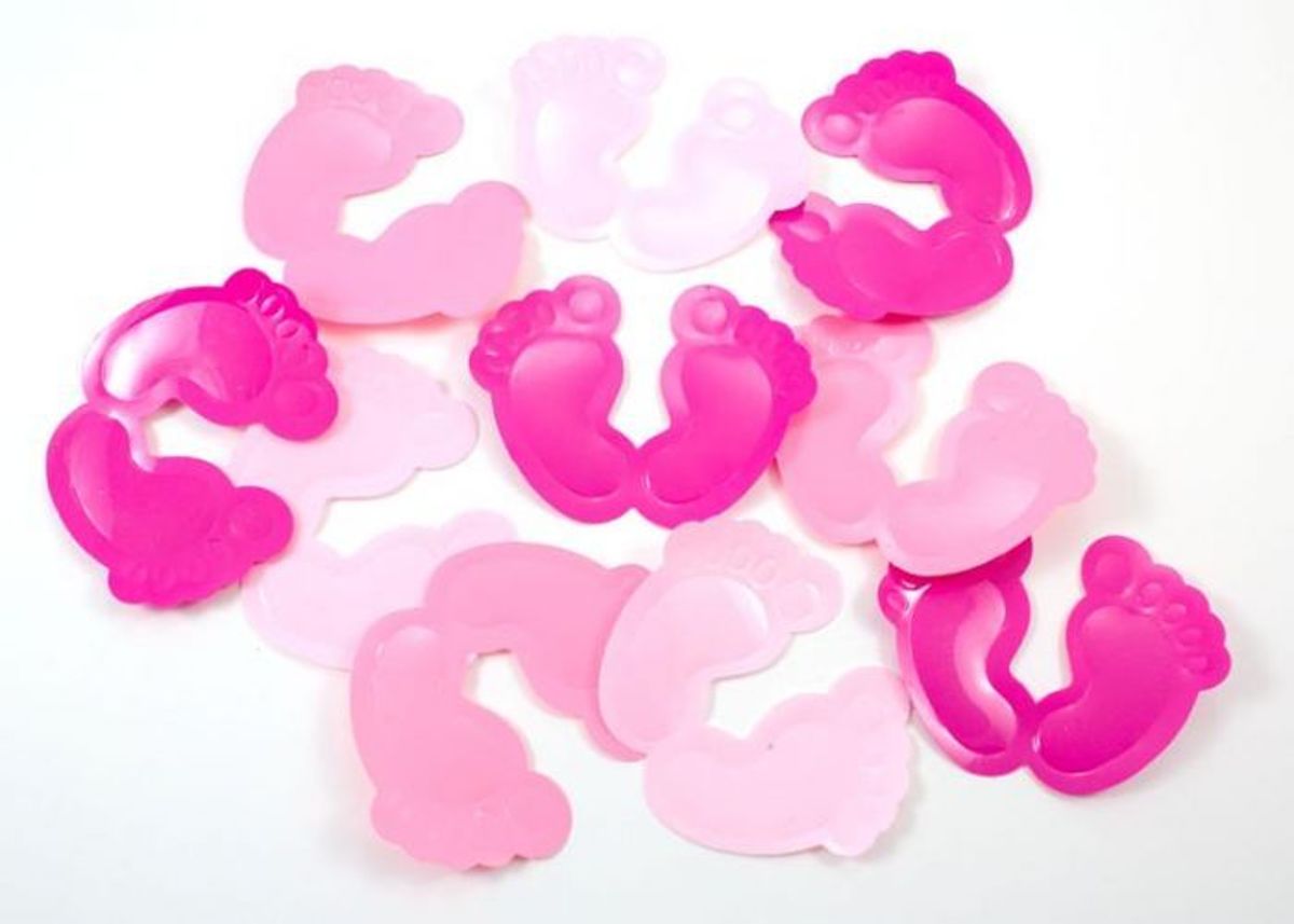 Tafelconfetti Voetjes Roze XL