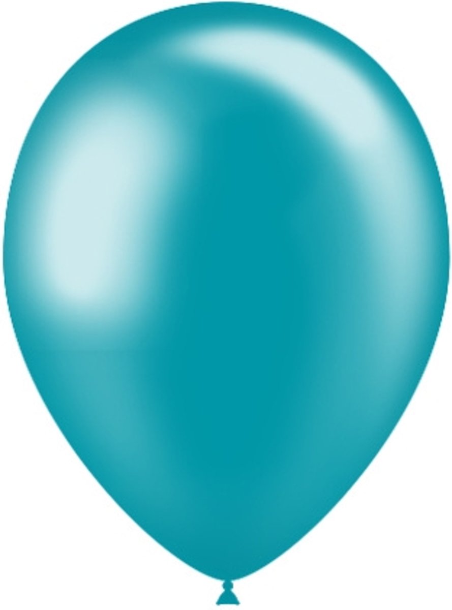 Turquoise Ballonnen Metallic 25cm 10 stuks