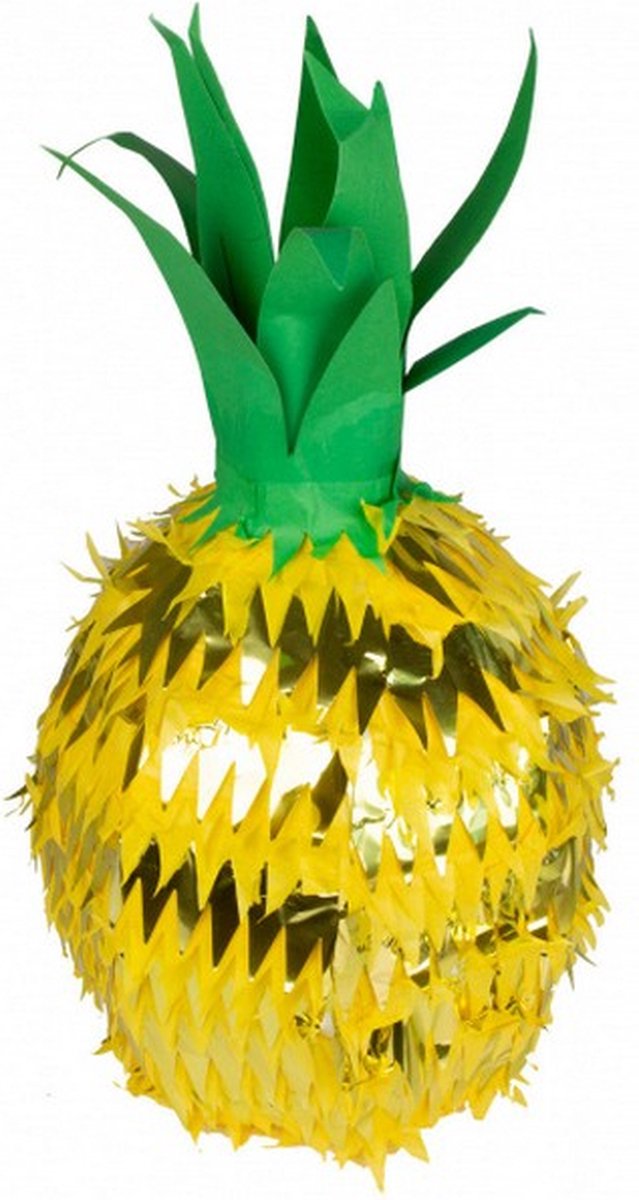 piÃ±ata ananas 45,5 cm papier/folie goud/groen