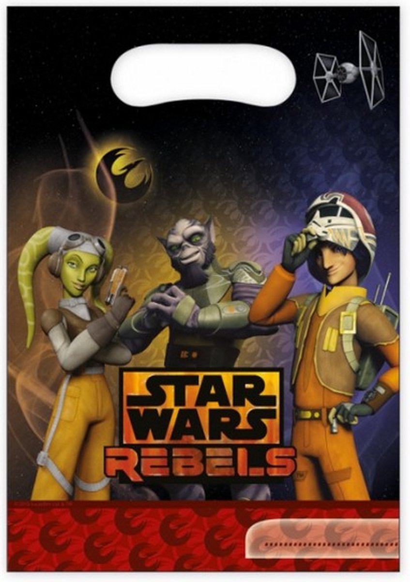 uitdeelzakjes Star Wars Rebels 23 x 16,5 cm zwart 6 stuks