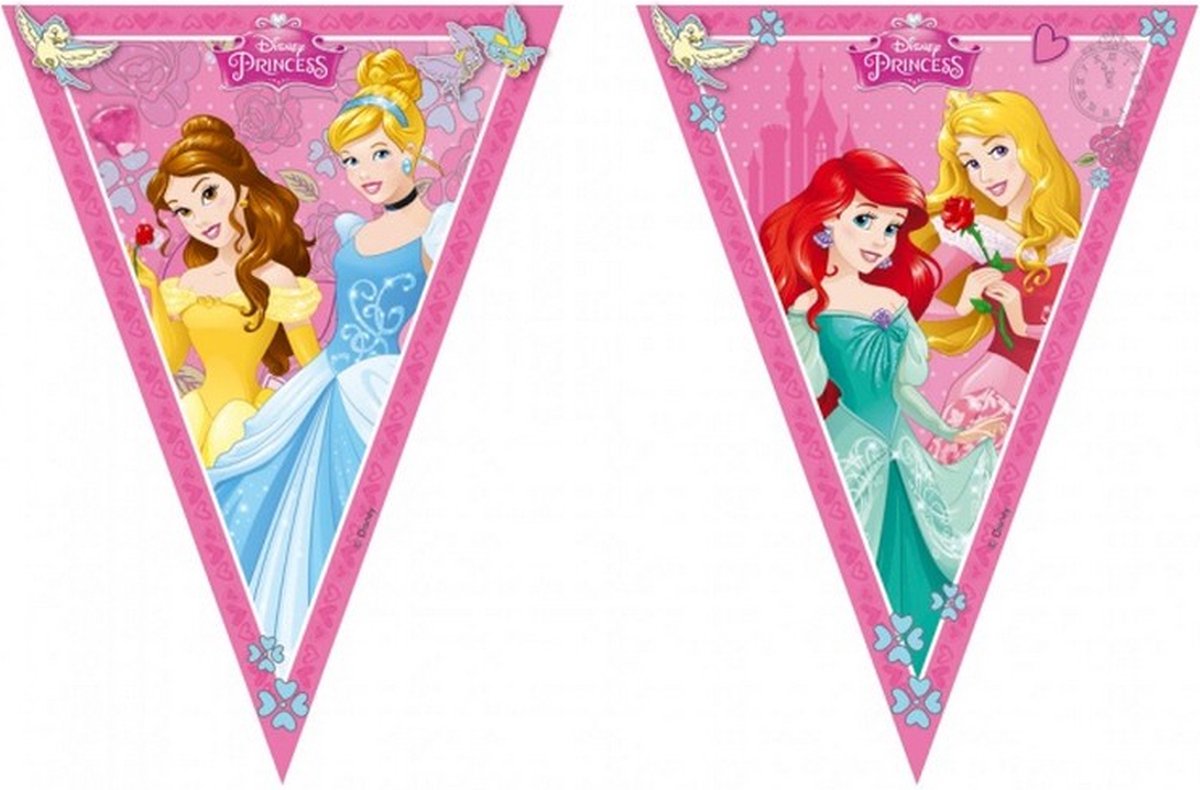 vlaggenlijn Disney Princess junior 2,3 meter roze