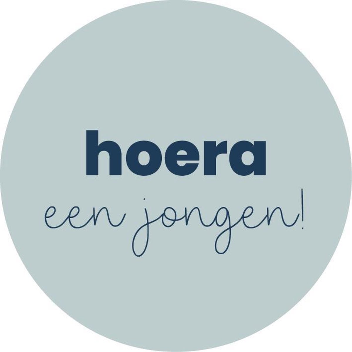 Passie voor Papier - Cadeausticker Hoera een jongen - Geboorte jongen - Wensetiket rond 40mm - Sluitsticker 25 stuks