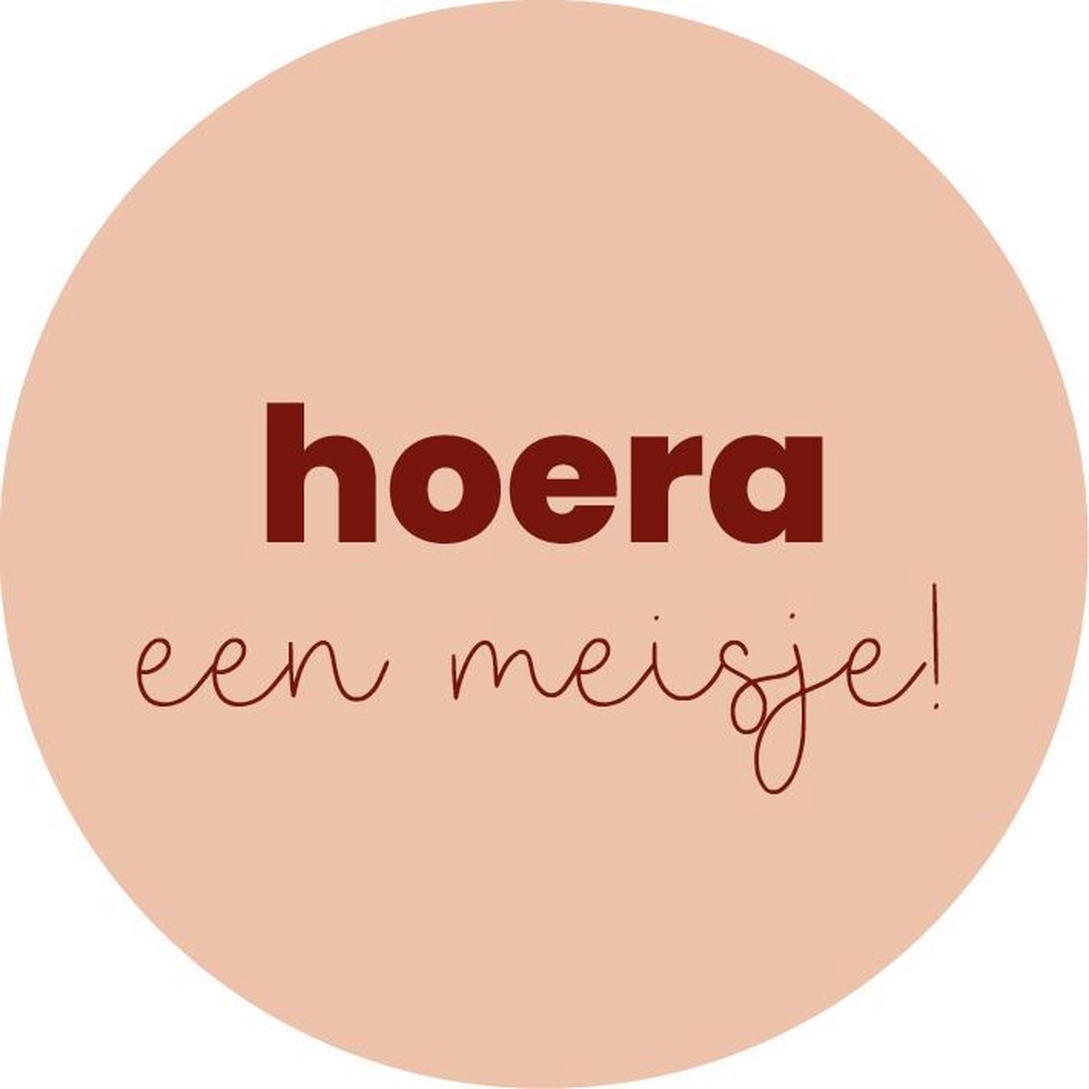 Passie voor Papier - Cadeausticker Hoera een meisje - Geboorte - Wensetiket rond 40mm - Sluitsticker 25 stuks