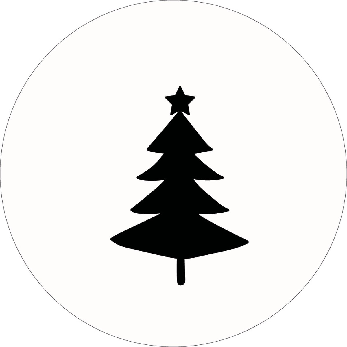 Passie voor Papier - Cadeausticker Kerstboom -  cadeau - Kerst - Feestdagen - Wensetiket rond 40mm - Sluitsticker 25 stuks