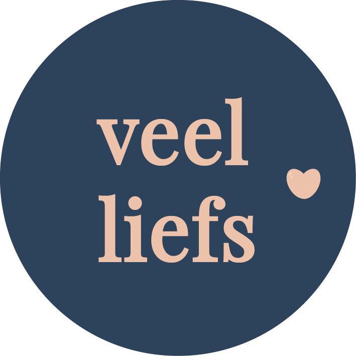 Passie voor Papier - Cadeausticker Veel liefs - Geboorte - Wensetiket rond 40mm - Sluitsticker 25 stuks