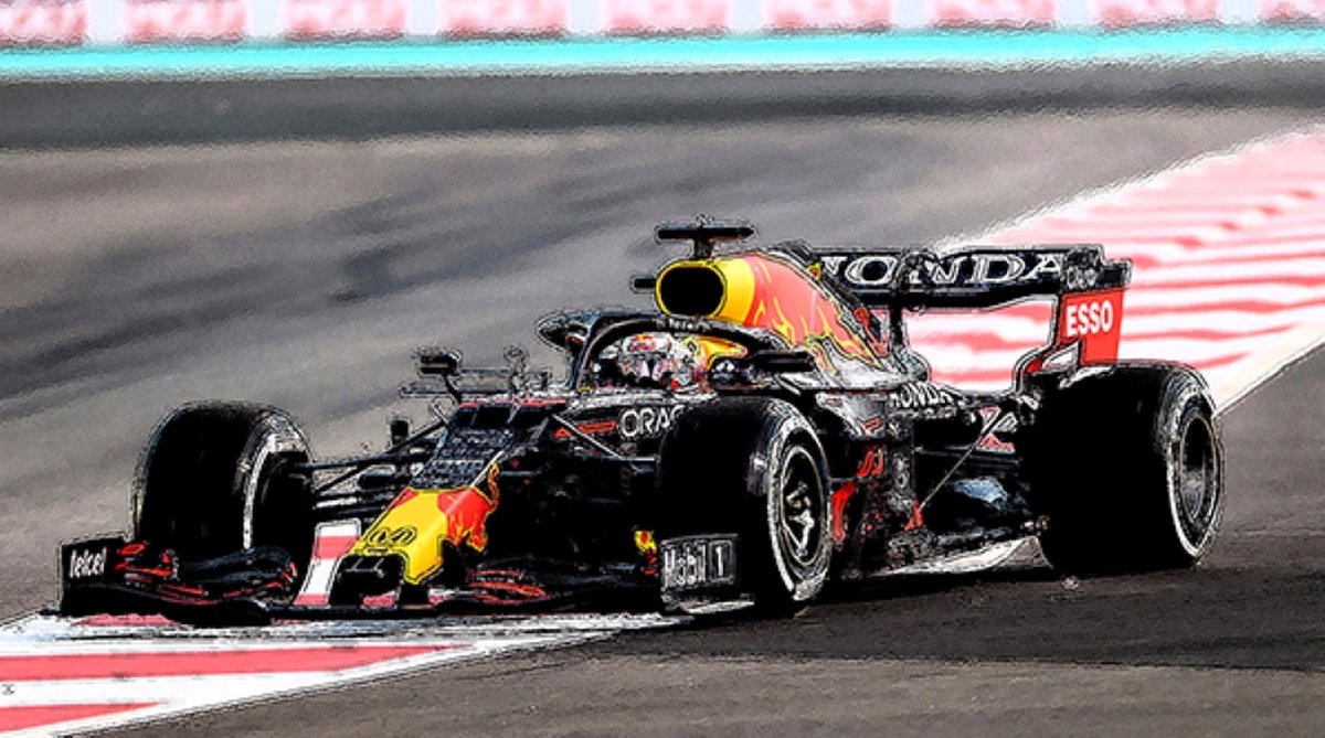 Max Verstappen Red Bull auto - Canvas - 70 x 100 cm