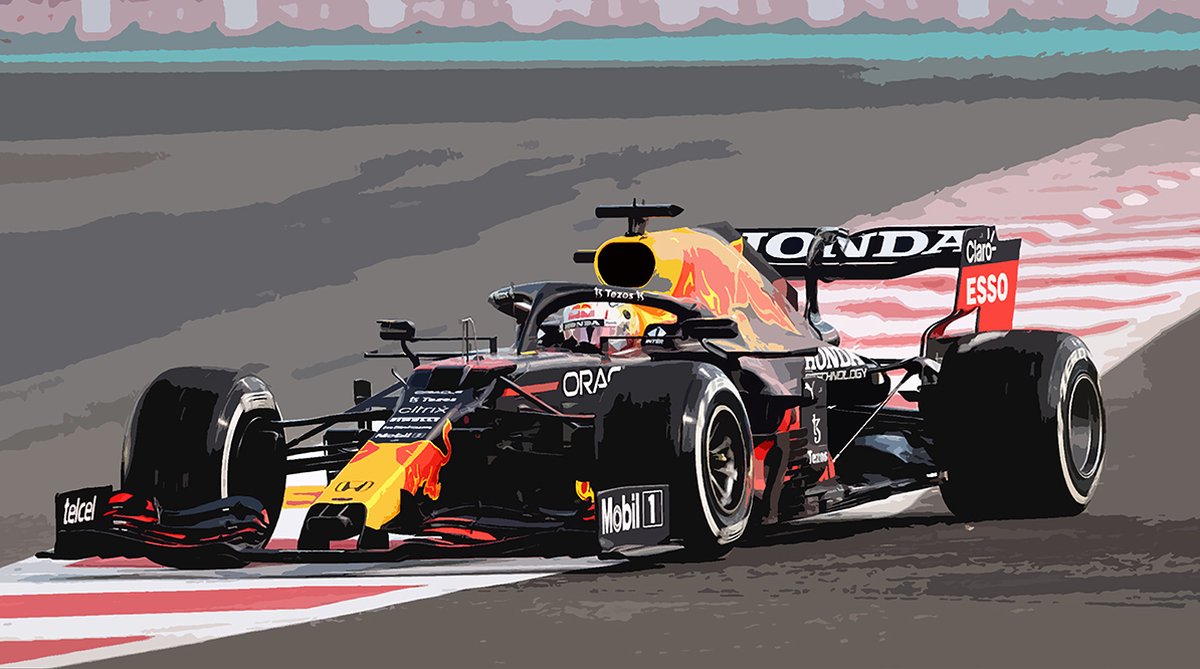 Max Verstappen Red Bull auto 2 - Canvas - 50 x 70 cm