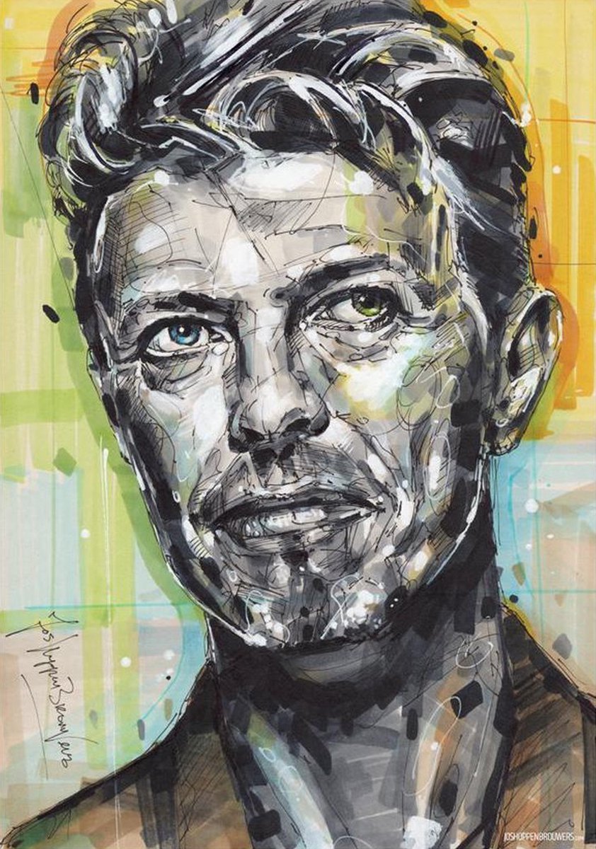 Passionforart.eu Poster - David Bowie - 50 X 70 Cm - Multicolor