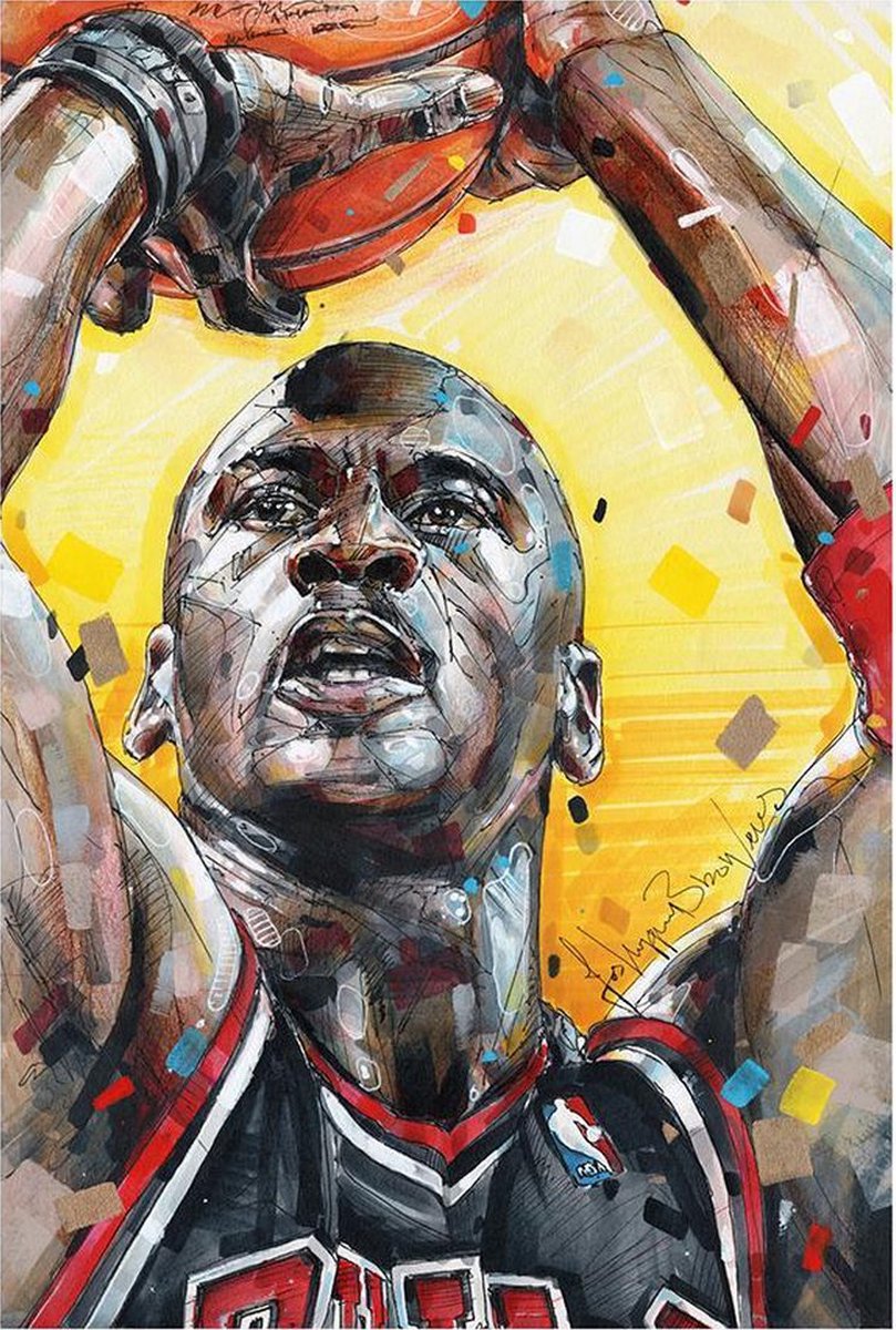 Passionforart.eu Poster - Michael Jordan Chicago Bulls - 50 X 70 Cm - Multicolor