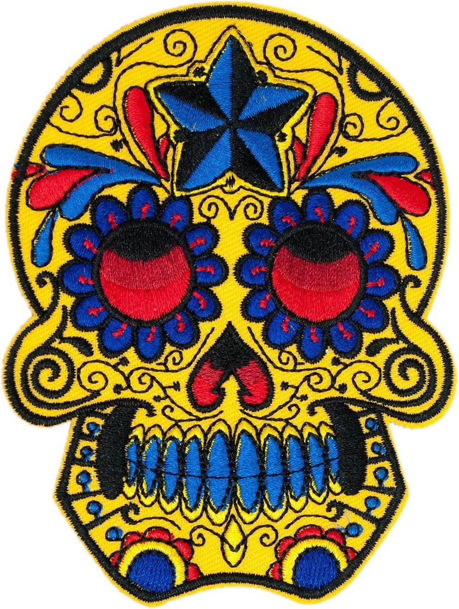 Star Sugar Skull Patch (Iron-On)