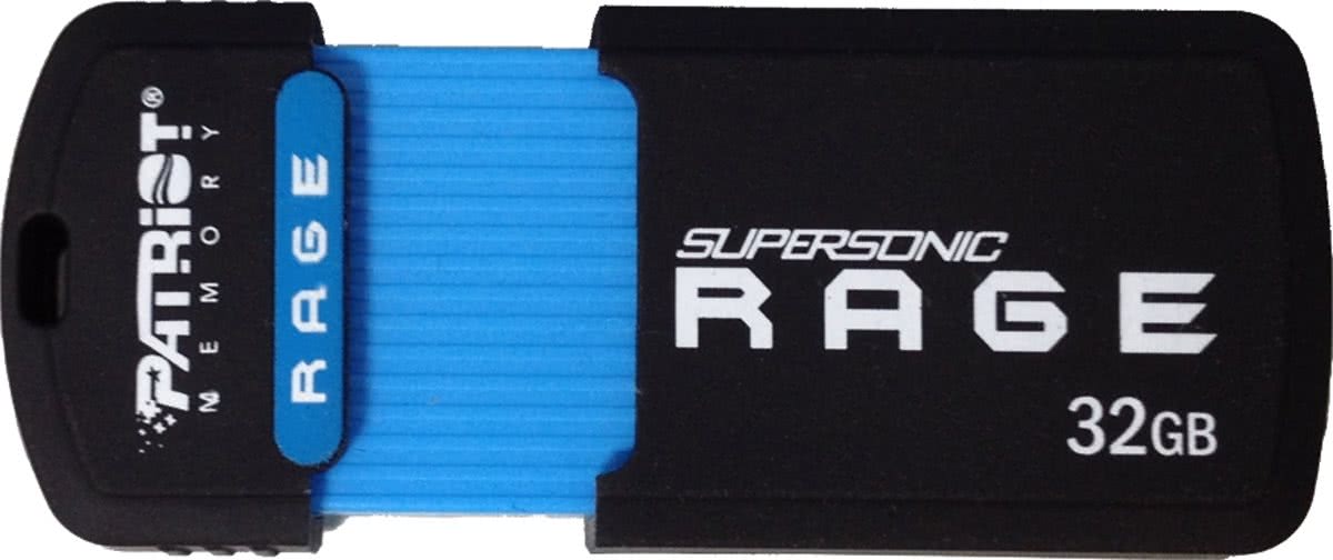 Patriot Memory 32GB Supersonic Rage XT 32GB USB 3.0 (3.1 Gen 1) Type-A Zwart, Blauw USB flash drive