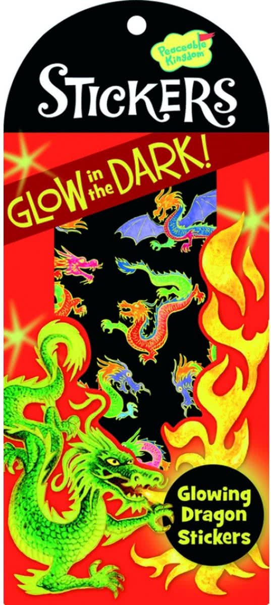 Peaceable Kingdom Glow In The Dark Stickers Draak 10 Stuks