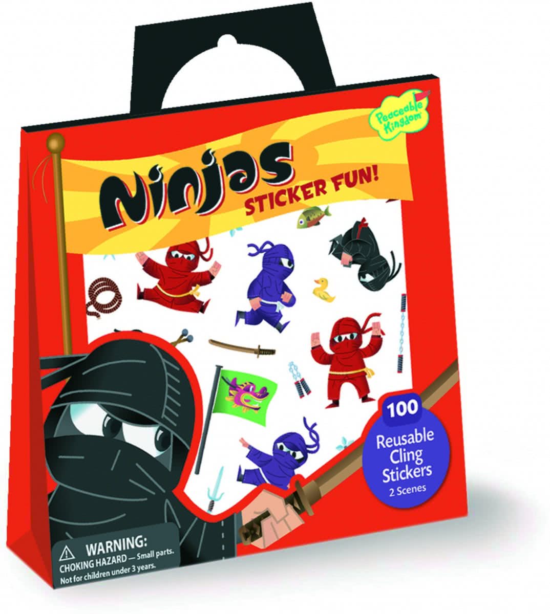 Peaceable kingdom Stickertasje ninjas