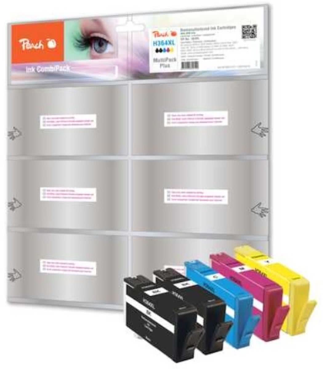 Peach 319219 12ml 38ml 1420paginas Zwart, Cyaan, Magenta, Geel inktcartridge