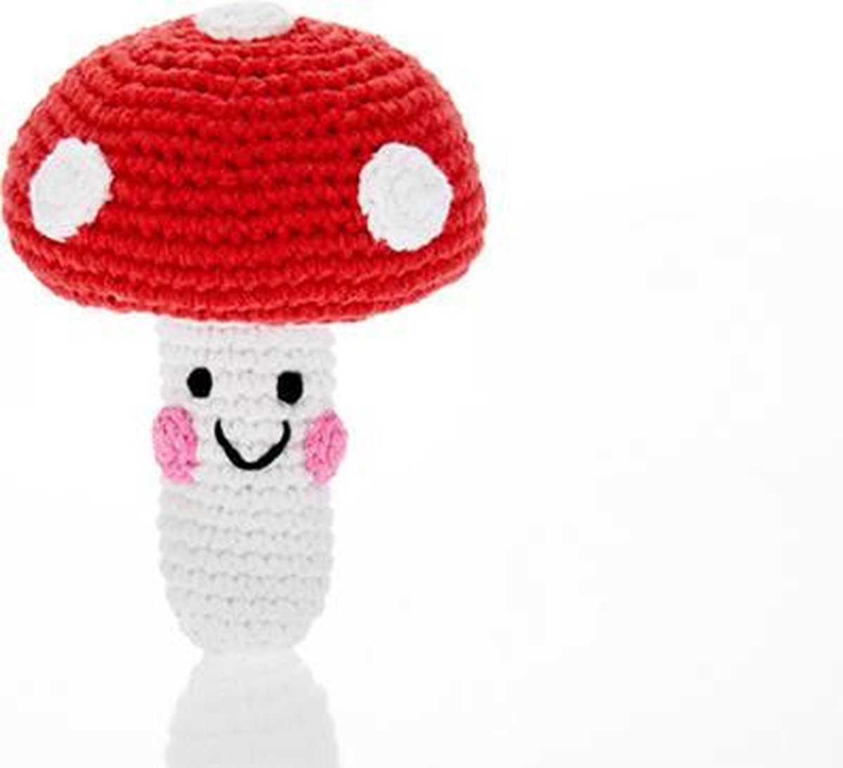 Pebble Child - Gehaakte Knuffel Rammelaar Speelgoed Organic Paddestoel/Toadstool - Handgemaakt - Duurzaam