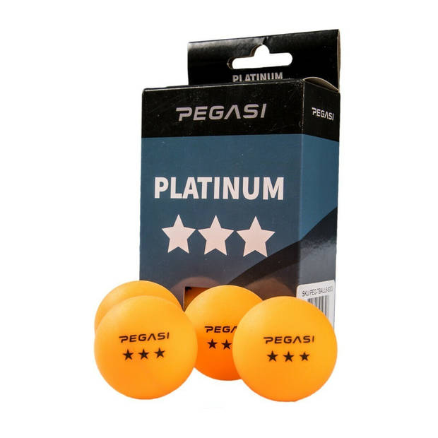 Pegasi 3 ster pingpong ballen 6st. Oranje