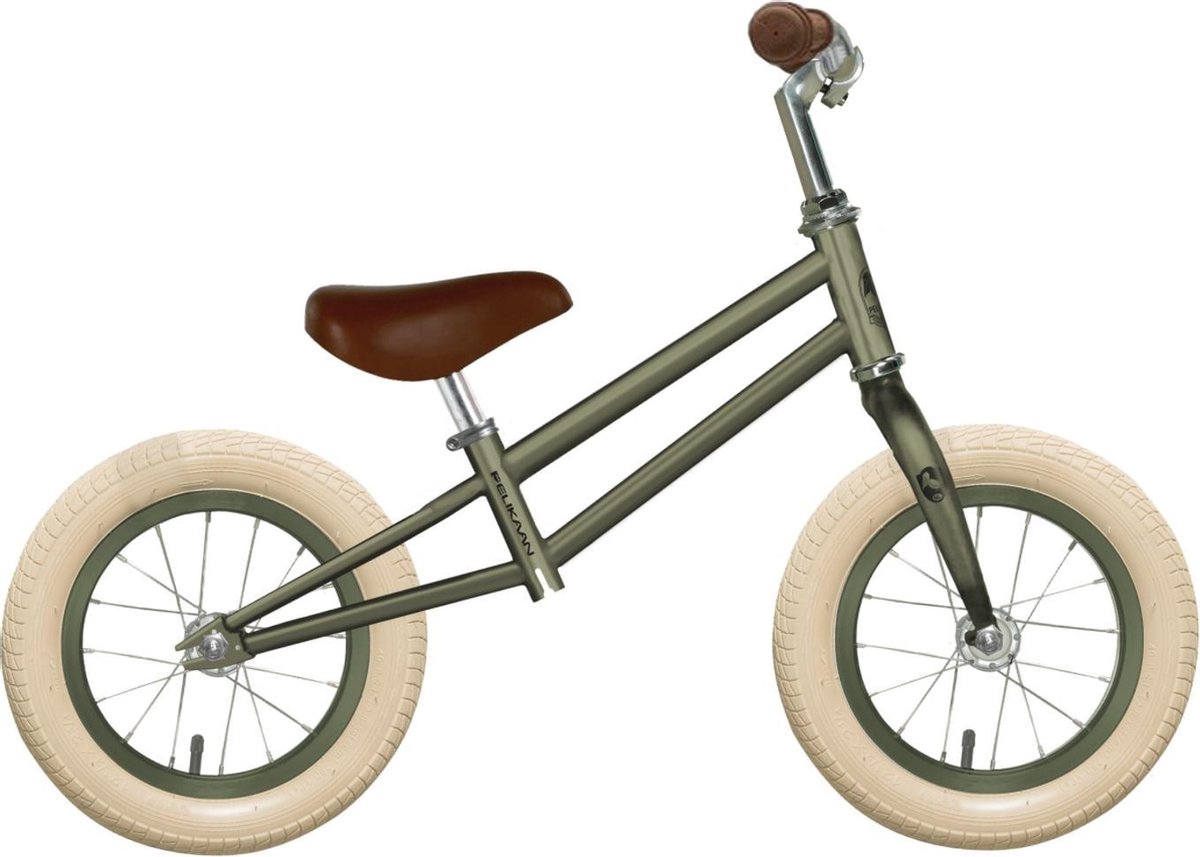 Pelikaan Kinderfiets - Model: Loopfiets - Jongens - Groen - Framemaat: 16 cm - Staal - Rubberen luchtbanden - Max zadelhoogte: 34 cm