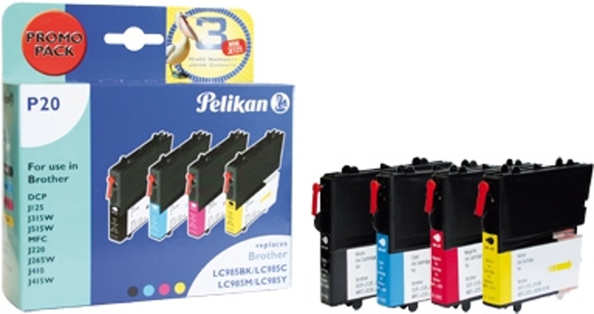 Pelikan 4106902 Zwart, Cyaan, Magenta, Geel inktcartridge