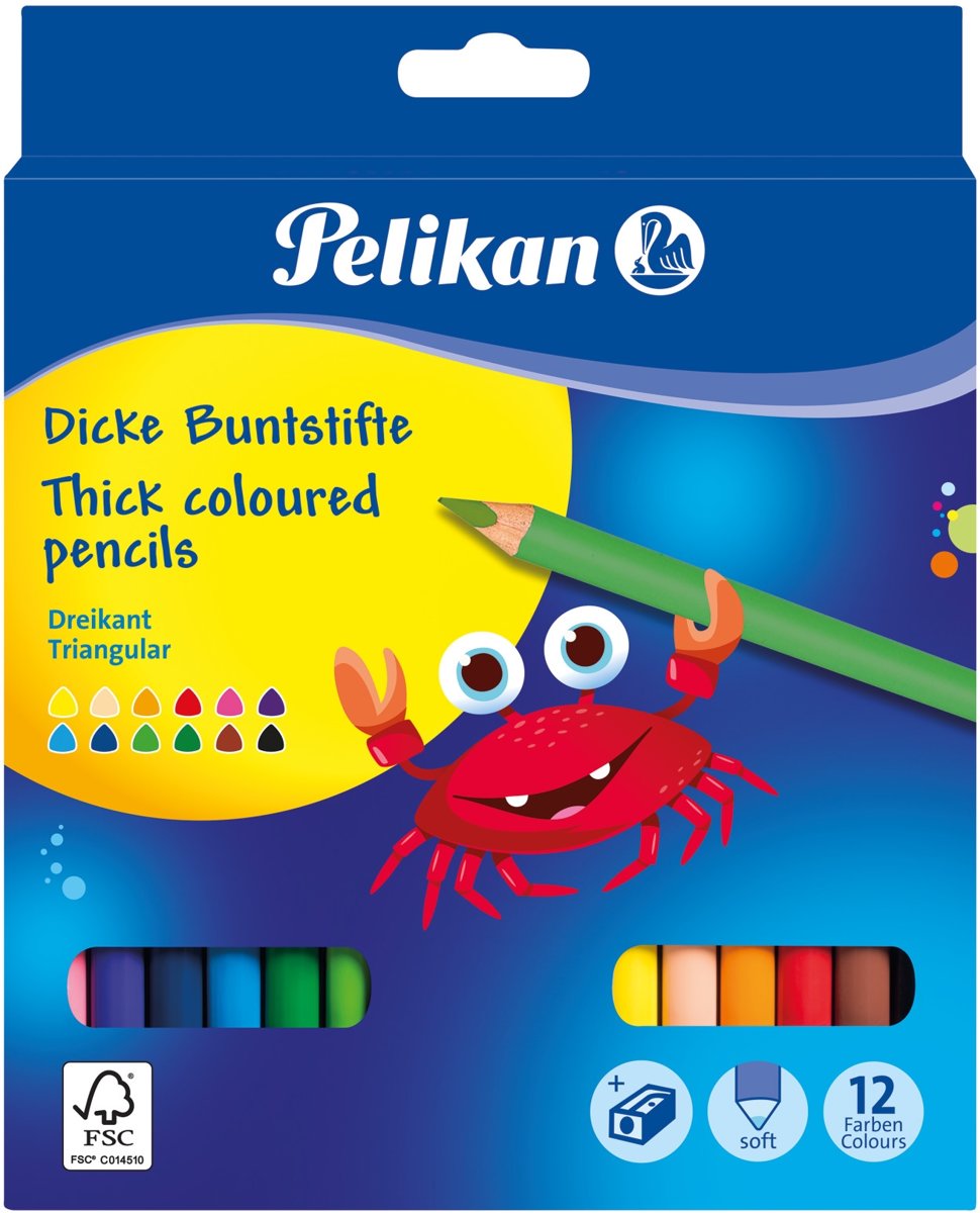 Pelikan 700160 kleurpotlood 12 stuk(s) Multi kleuren