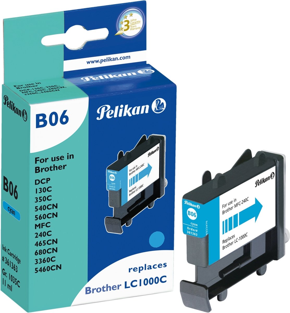 Pelikan B06 inktcartridge Cyaan 1 stuk(s)