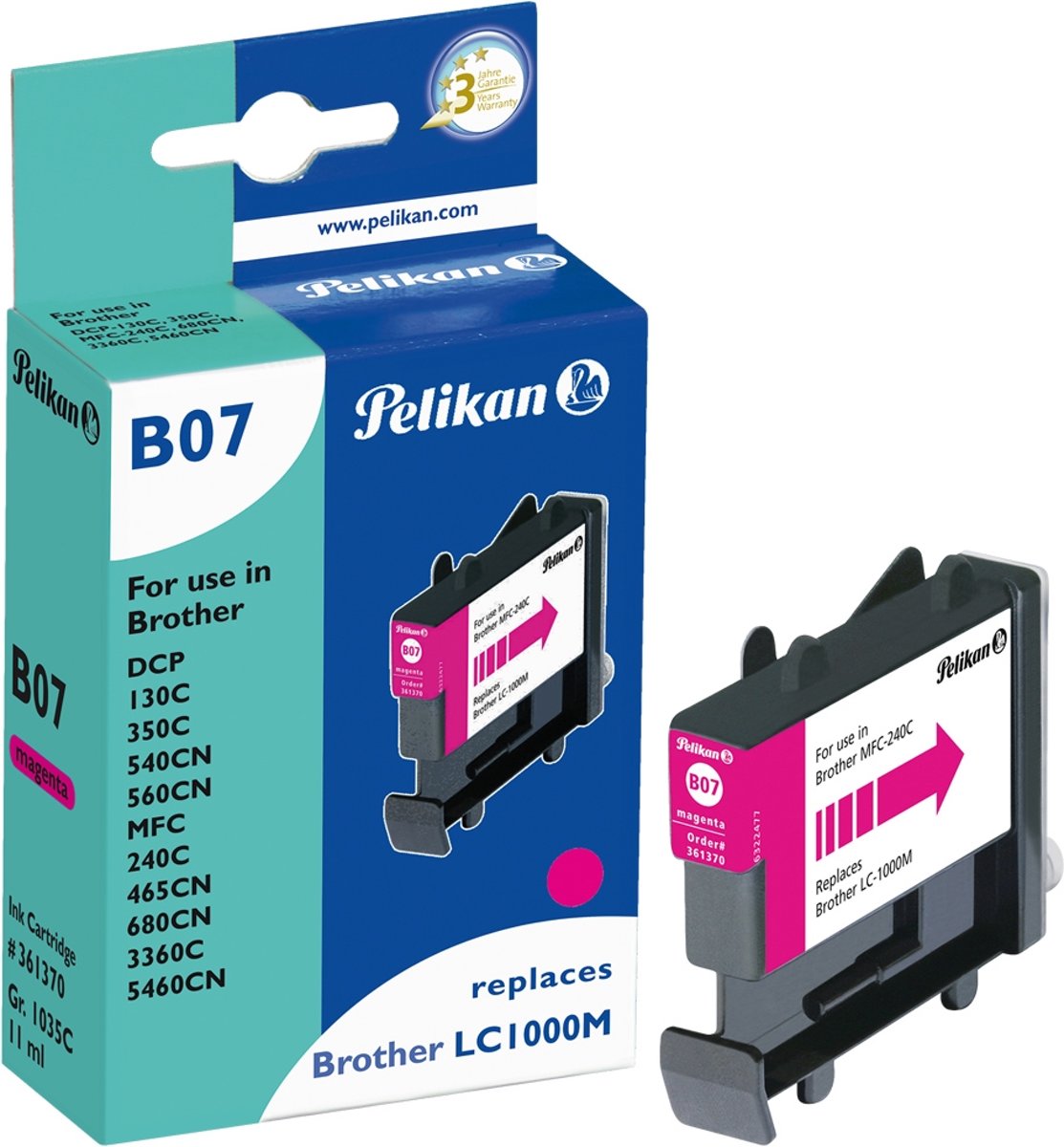 Pelikan B07 inktcartridge Magenta 1 stuk(s)