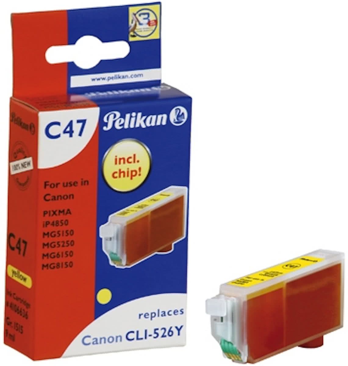 Pelikan C47 Geel inktcartridge