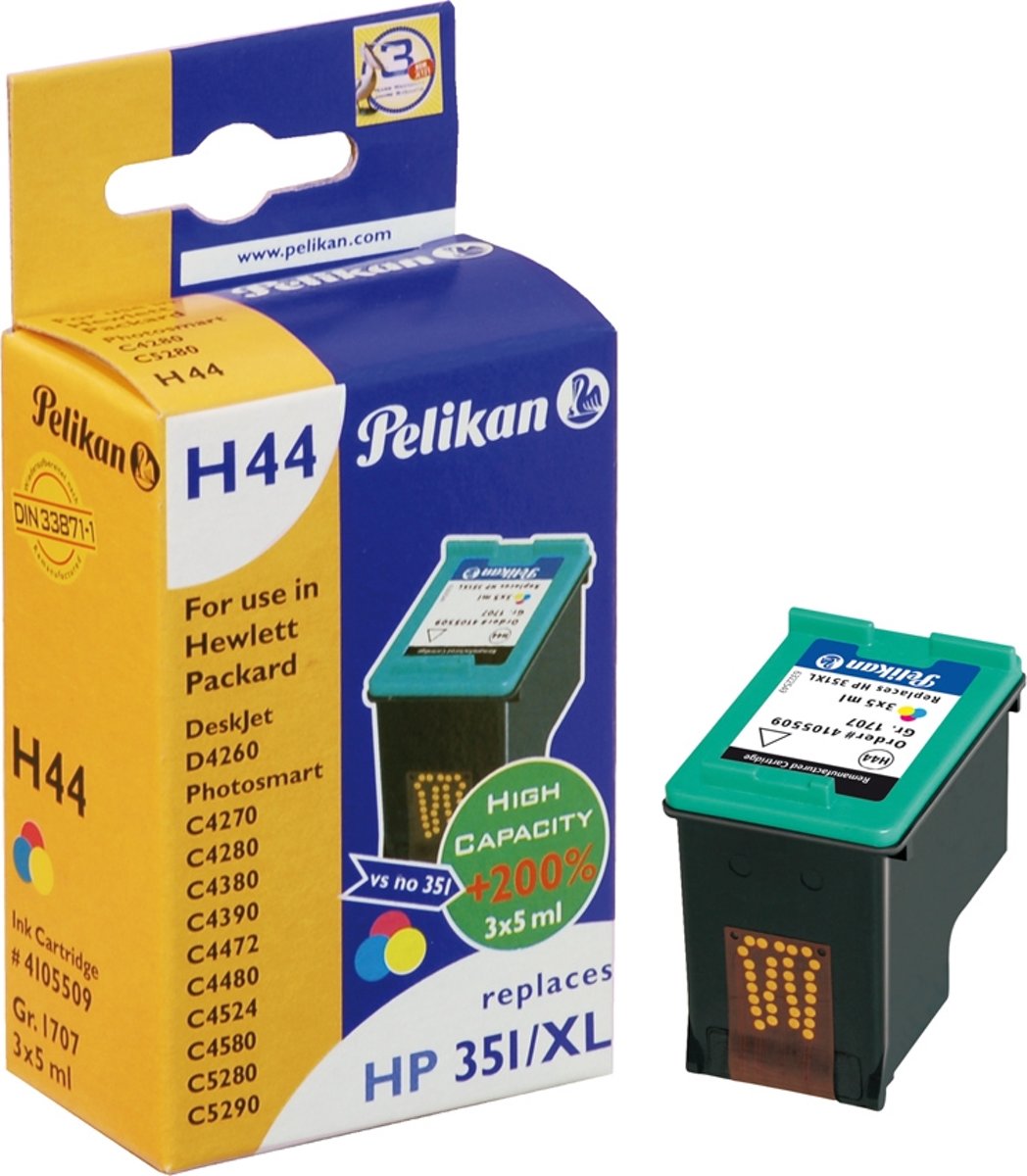 Pelikan H44 inktcartridge Cyaan, Magenta, Geel 1 stuk(s)