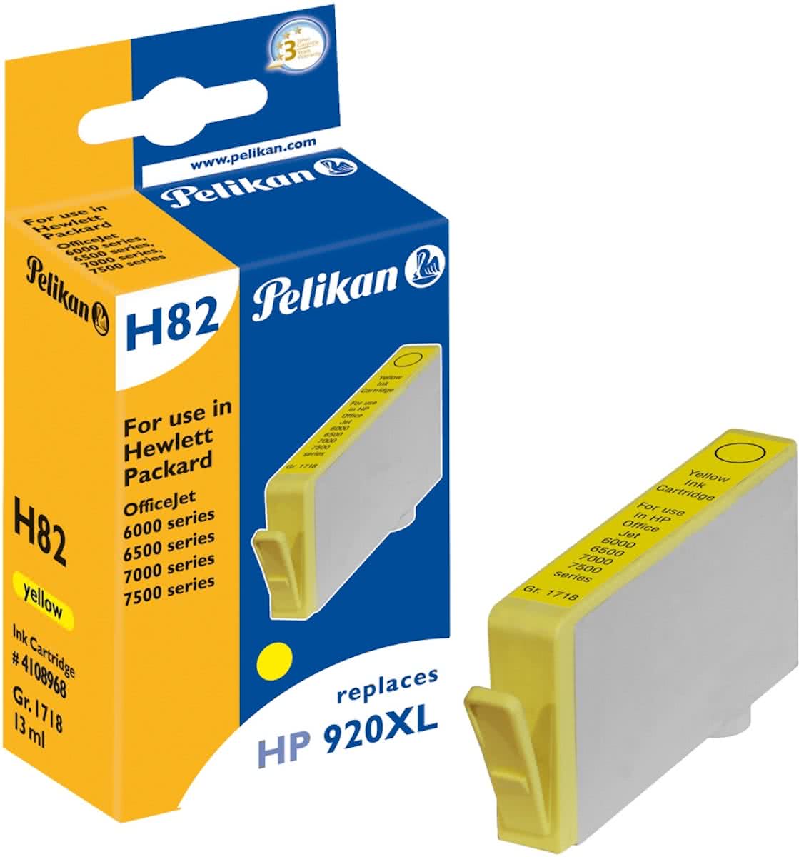 Pelikan H82 Geel inktcartridge